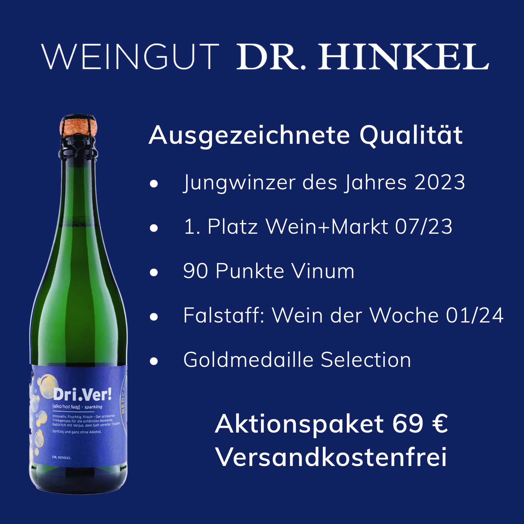 Informationsflyer zu einem Weinpaket