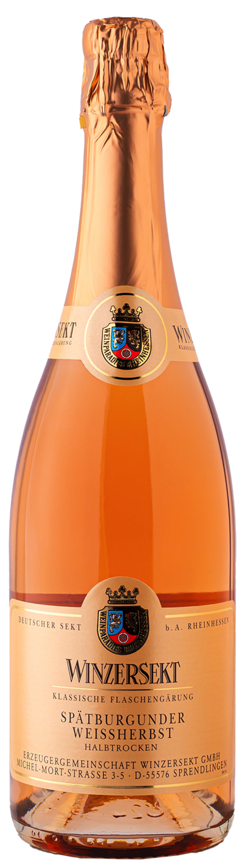 Sektflasche Spätburgunder halbtrocken Winzersekt